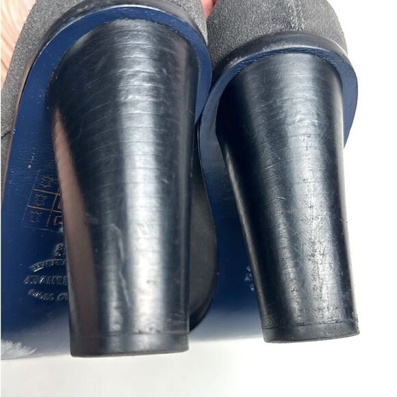 Brooks Brothers Charcoal Gray Suede Monk Strap Heels Booties made in Italy 6,5 - Picture 10 of 15